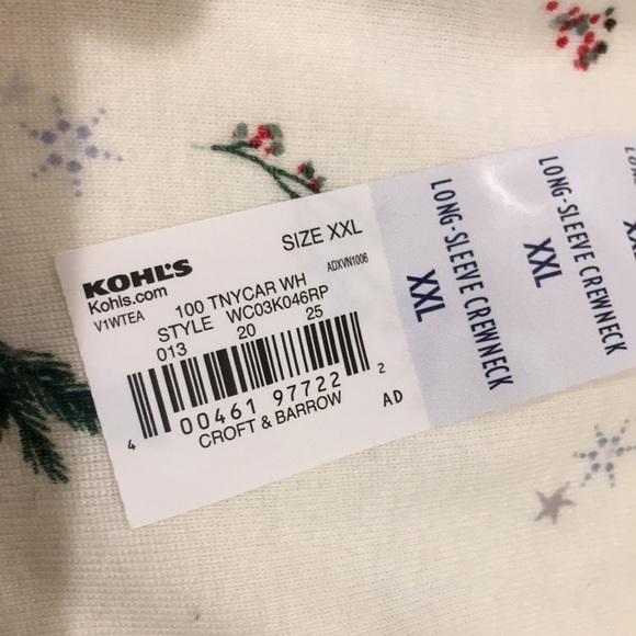 Winter Cardinals Longsleeve Crewneck Tee Size XXL, NWT %100 Cotton - Picture 9 of 12